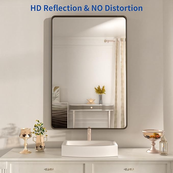 WEER 24x32 Inch Bronze Bathroom Mirror - Image 2