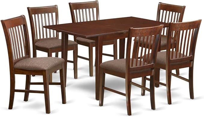 East West Furniture PSNO7-MAH-C 7 Piece Dining Room Furniture Set Consist of a by EastWestFurniture