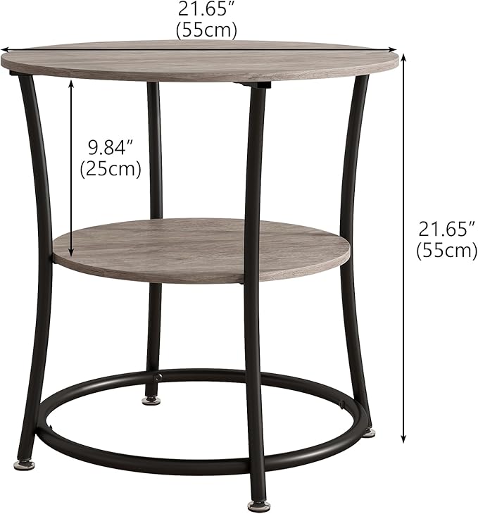 BOFENG Round Coffee Table Side Table, Round End Table - Image 2