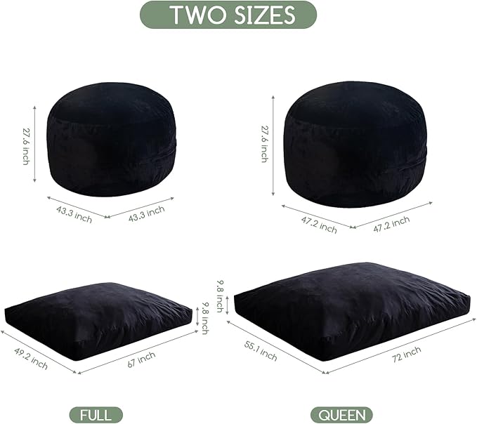 HIGOGOGO Giant Bean Bag Chair Bed - Image 2