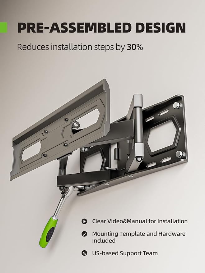 USX MOUNT TV Wall Mount for 32-65 inch Flat Screen/LED/4K up to 110lbs - Image 3