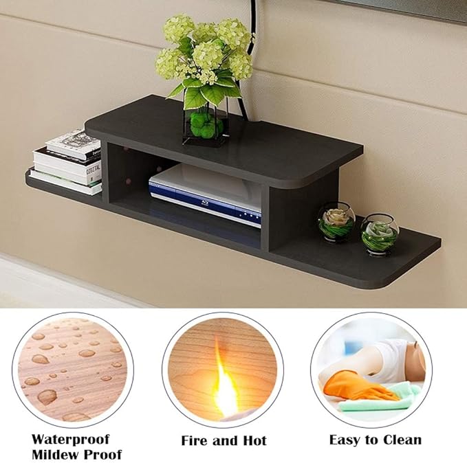 BiJun Floating TV Shelf, Entertainment Center Wall Mounted Media Console Router - Image 7