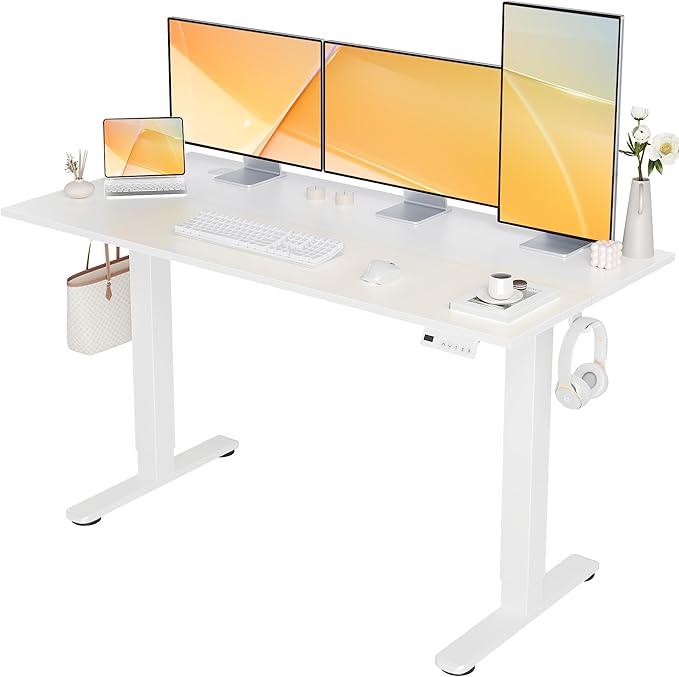 Seang Electric Standing Desk Adjustable Height, 55 x 24 Inch Sit Stand Desk by Unknown