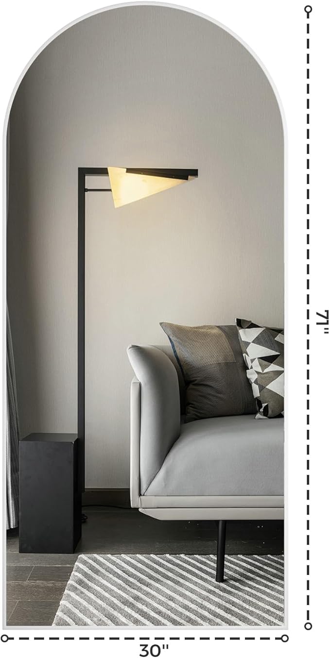 Koonmi 30"x71" Arched Full Length Mirror, Standing Hanging or Leaning - Image 7