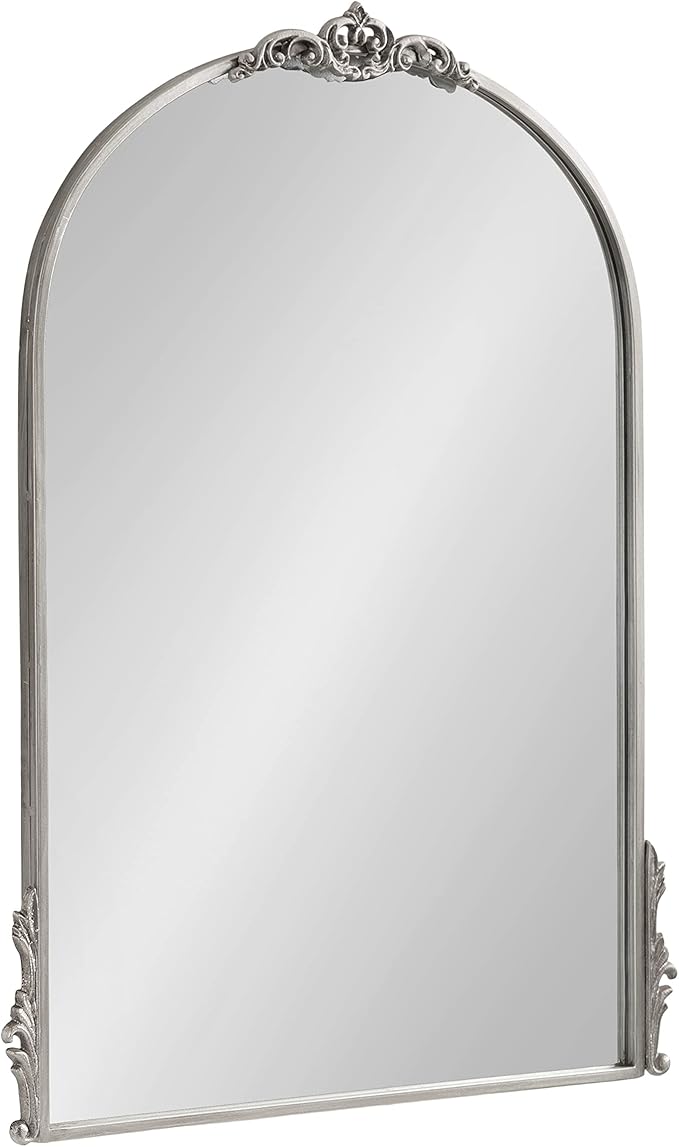Kate and Laurel Myrcelle Traditional Arched Mirror; 25 x 33; Silver; Decorative by KateandLaurel