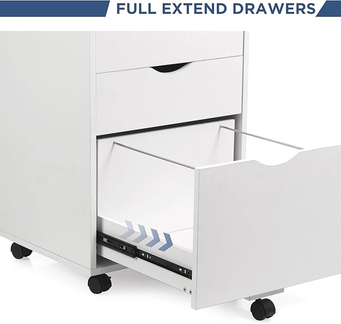 HollyHOME 3-Drawer Wood File Cabinet, Under Desk Cabinet - Image 9