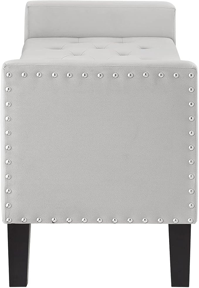 24KF Velvet Modern Upholstered Tufted Button Storage Bench - Image 6