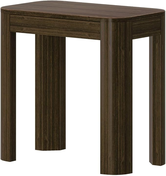 Plank+Beam Modern Rounded Rectangular Side Table, Solid Wood End Table - Image 4