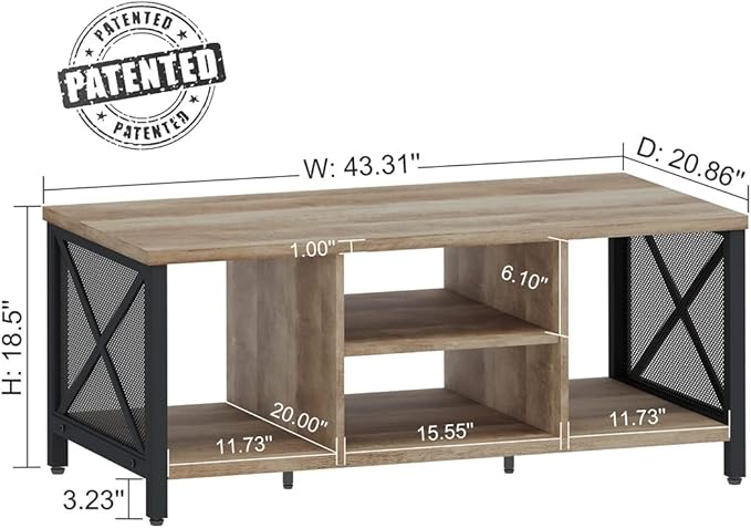 FATORRI Coffee Table for Living Room, Rustic Wood Center Table - Image 2