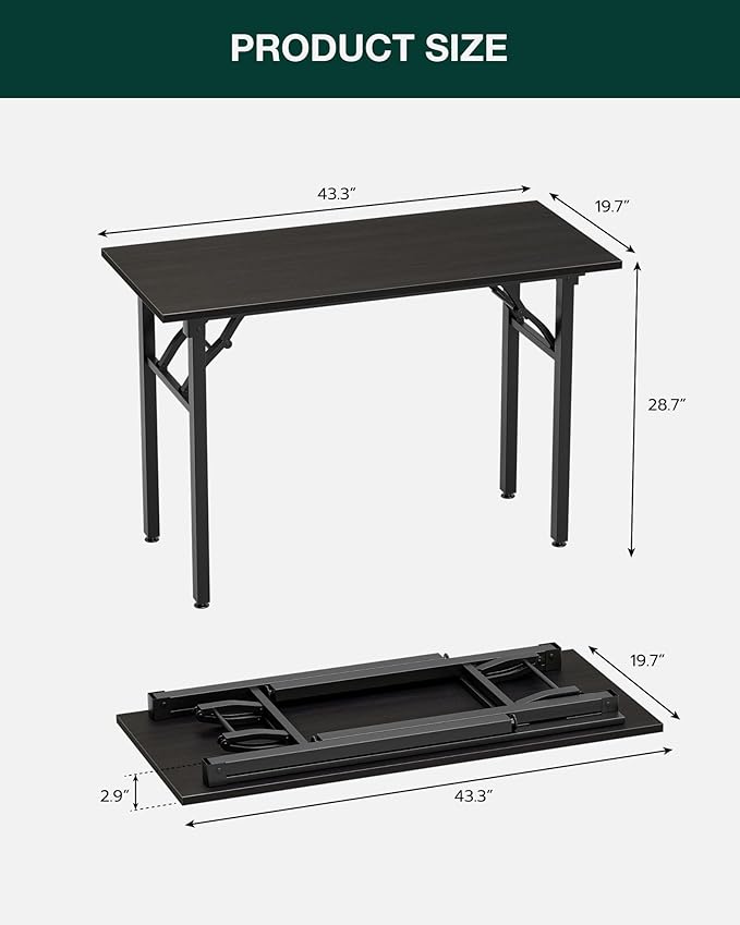 Frylr Small Folding Computer Desk – Portable 43.3 Inch Foldable Laptop Table - Image 2