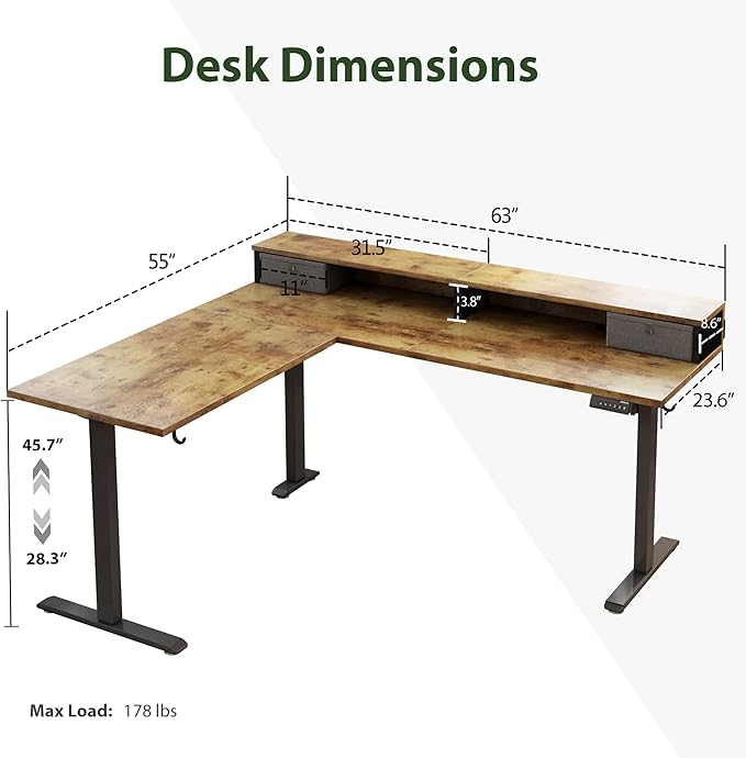Agilestic L Shaped Electric Standing Desk - Image 3