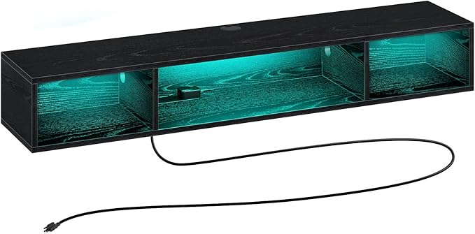Rolanstar TV Stand with Power Outlet, Floating TV Stand with RGB Lights by Rolanstar