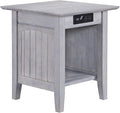 AFI Nantucket End Table with Built-in Charger in Driftwood by AFIFurnishings