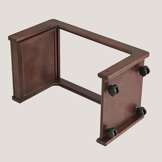 CozyDH C Shaped Solid Wood End Table, Rolling Side Table TV Sofa Tray Table - Image 7