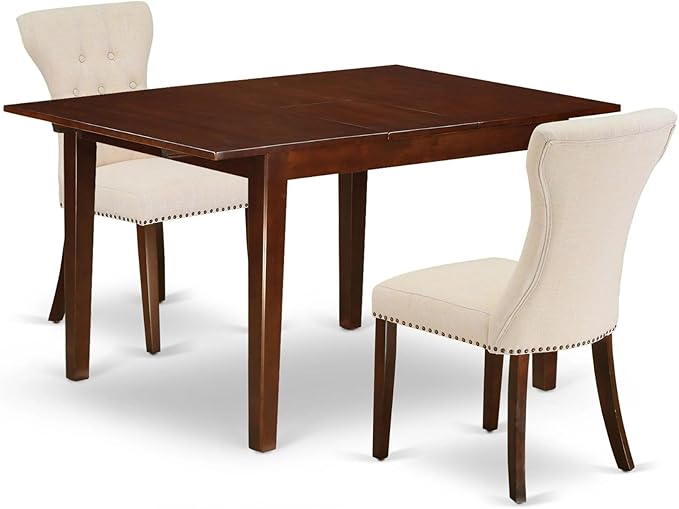 East West Furniture MLGA3-MAH-32 3 Piece Dining Room Table Set Contains a by EastWestFurniture