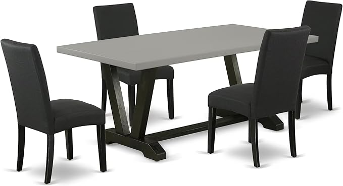 East West Furniture V697DR124-5 5 Piece Dining Room Table Set Includes a by EastWestFurniture