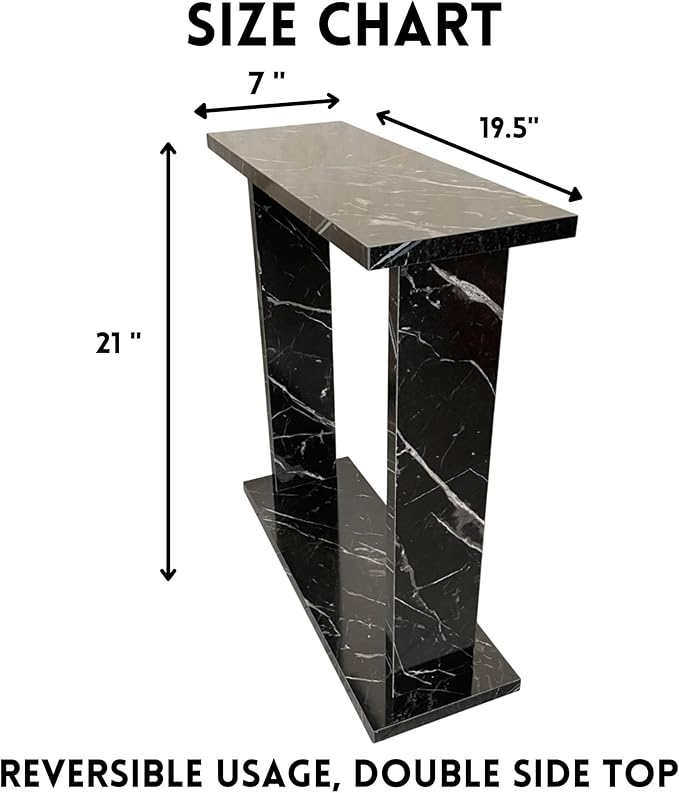 Very Narrow Side Table for Living Room, Small Apartment Space Between Chairs - Image 3