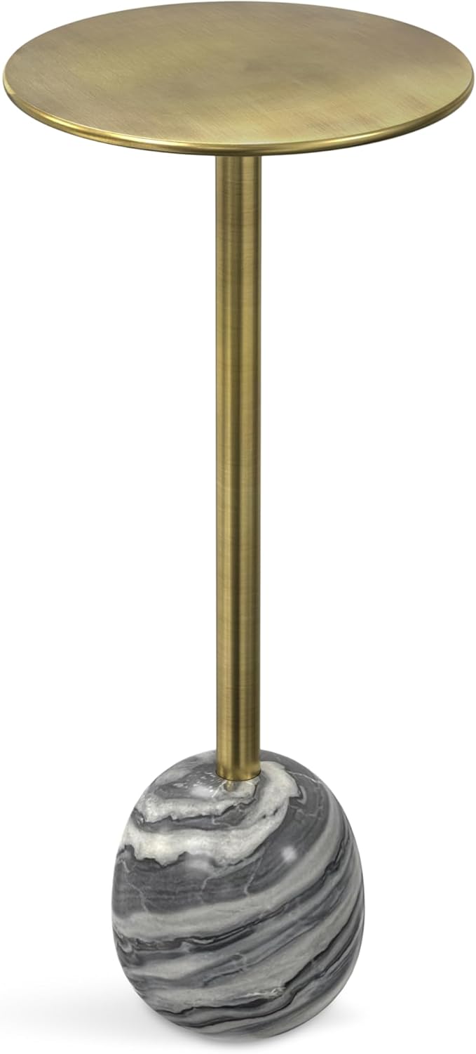 SIMPLIHOME Melene Modern Contemporary 12 inch Wide Metal Side Table in Gold/Grey - Image 6