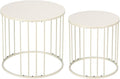 LEWIS&WAYNE Outdoor Side Table Set of 2, Metal Circle Accent End Tables by LEWIS%26WAYNE