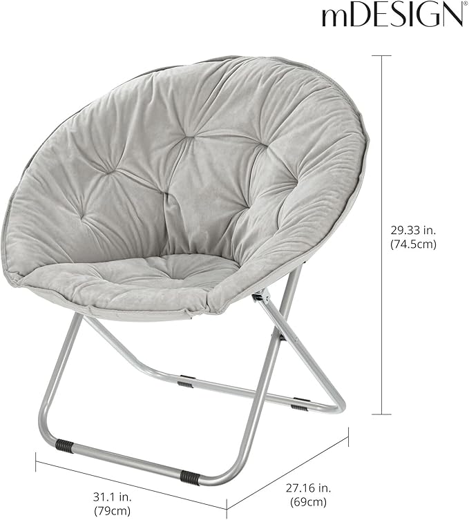 mDesign Urban Papasan Folding Moon Chair - Image 3
