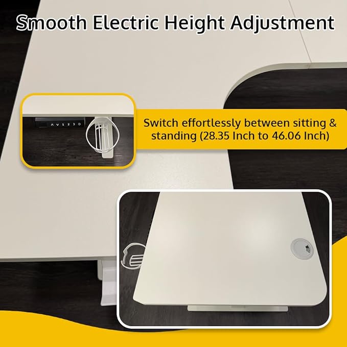 63 x 24 Inch Electric Standing Desk L Shaped Corner Height Adjustable Ergonomic - Image 4