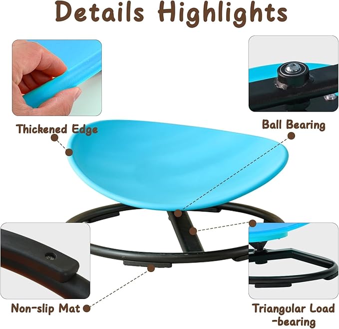 Kids Sensory Spinning Chair for Autism Ages 3+, Sit and Spin Swivel Chair for - Image 5