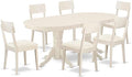 East West Furniture VAAD7-LWH-LC 7 Piece Dinette Set Consist of an Oval Dining by EastWestFurniture