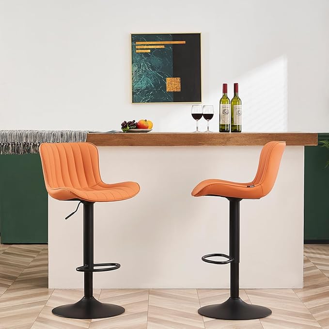 YOUNUOKE Counter Height Bar Stools Kitchen Island Barstools Set of 2 Adjustable - Image 5