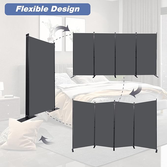 Room Divider, 4 Panel Folding Privacy Screens - Image 5