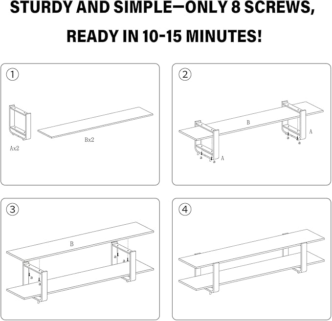 Welnow Bamboo TV Stand for Up to 65 Inch, Mid Century Modern Entertainment - Image 7