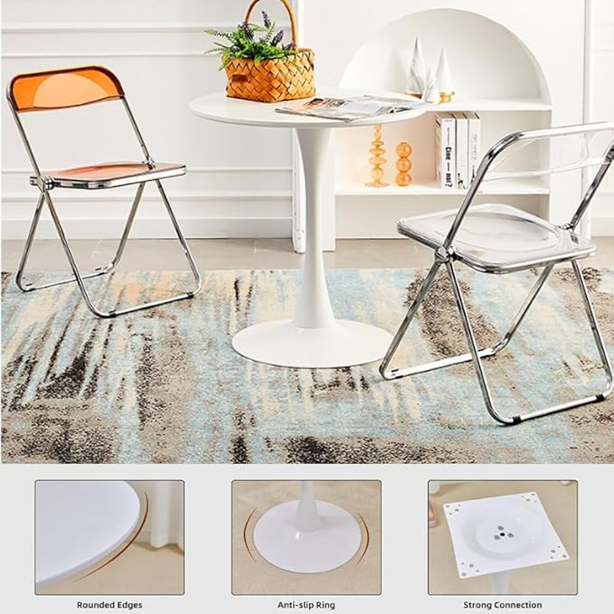 27.3" Tulip Dining Table, Mid-Century Modern Style, Round MDF Top - Image 7