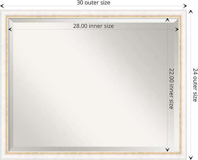 Amanti Art White Bathroom Mirror - Image 4