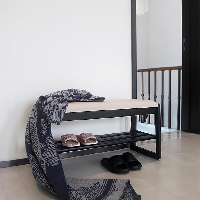 Solid Wood Shoe Rack, 2 Tier Shoe Storage Bench - Image 6