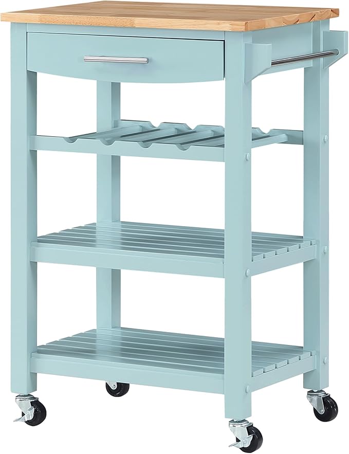 Convenience Concepts Ellaine Butcher Block Kitchen Cart 24.75" by ConvenienceConcepts
