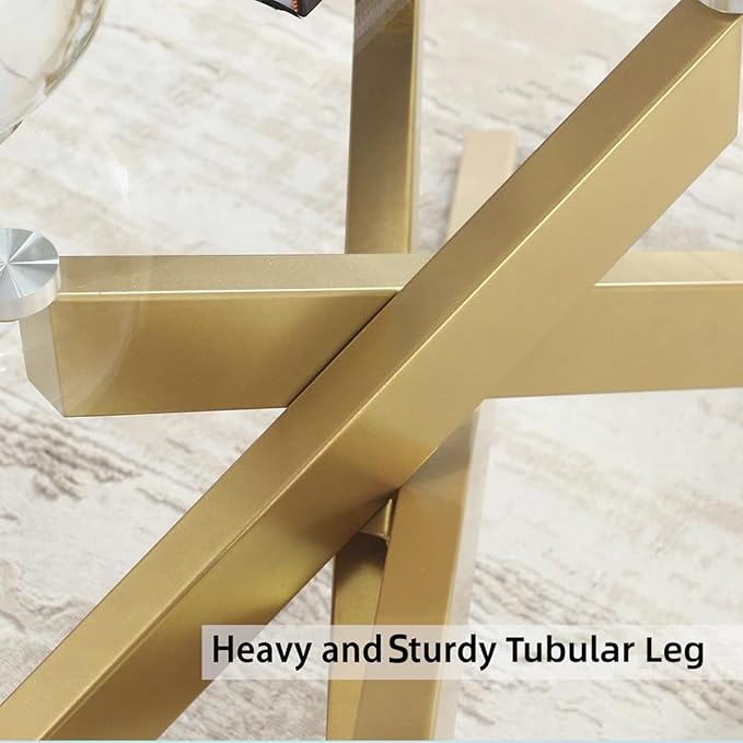 Rectangle Modern Coffee Table, Tempered Glass Top and Metal Tubular Leg - Image 6
