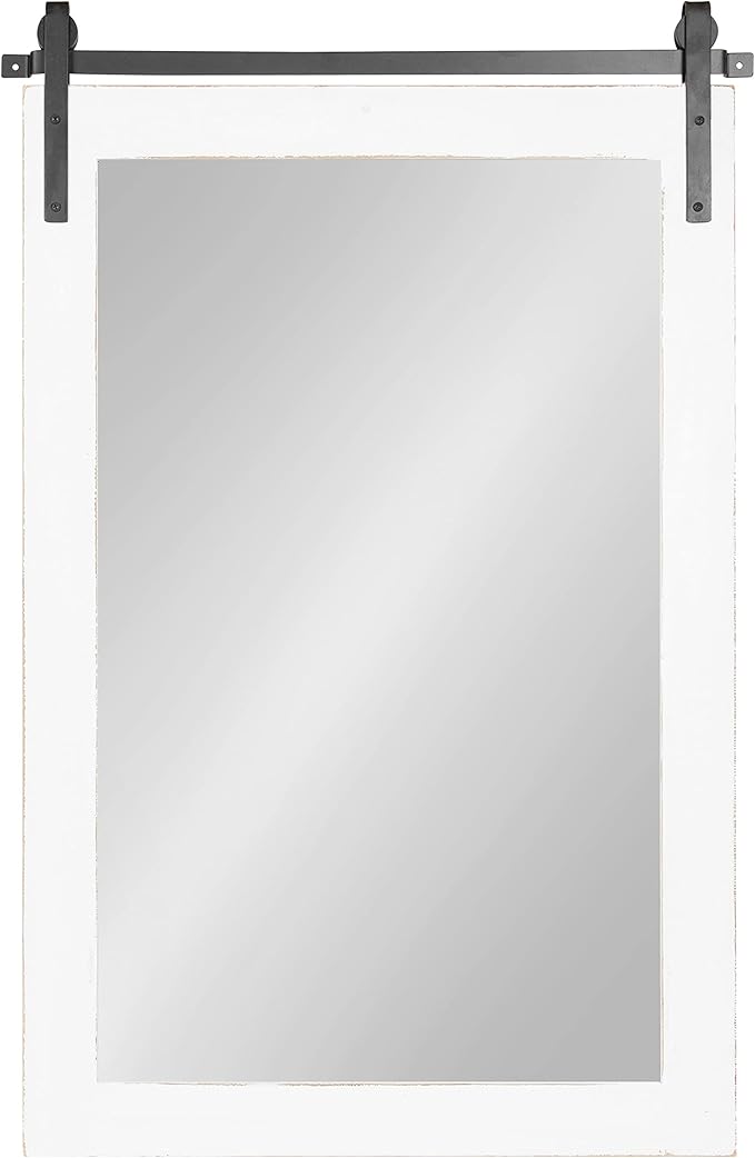 Kate and Laurel Cates Farmhouse Wood Framed Wall Mirror, 24 x 38, Barn - Image 2