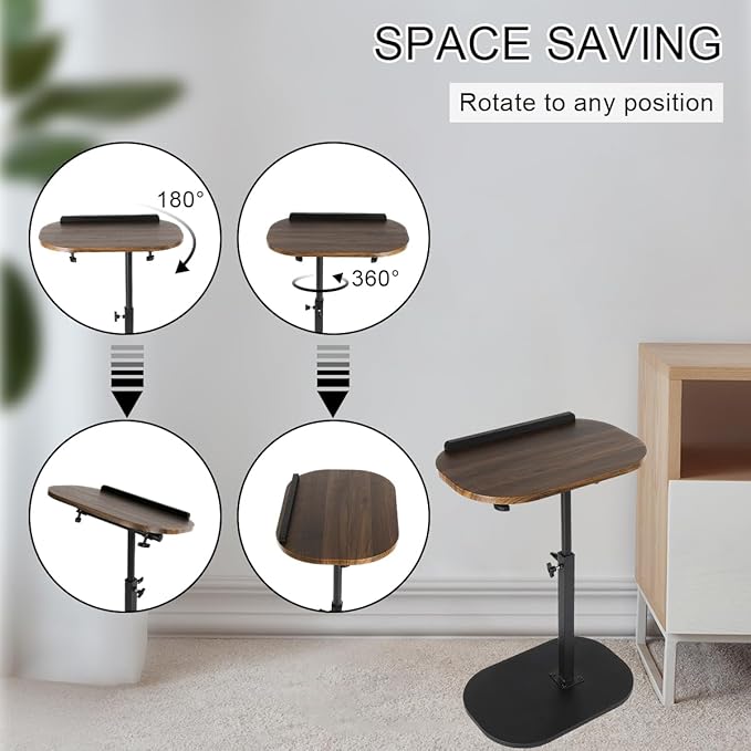 Comeon C-Shaped Tv Tray Pedestal Side Table, End Table Adjustable Height in - Image 5