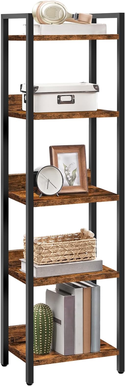 Bookshelf, 5-Tier Bookcase, Standing Book Shelf - Image 7