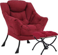 Lazy Chair with Ottoman, Large Modern Lounge Accent Chair with Armrests and by HomeEastllyHome