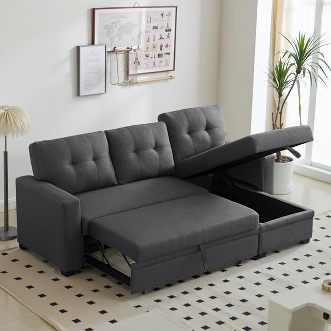 L-Shape Sofa Bed, Pull Out Sleeper Sofa - Image 5