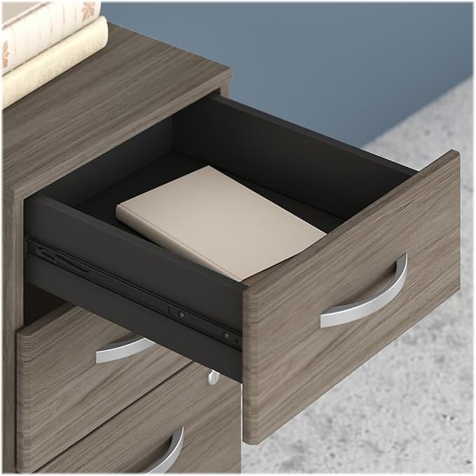 Bush Business Furniture Studio C 3 Drawer Mobile File Cabinet in Modern Hickory - Image 6