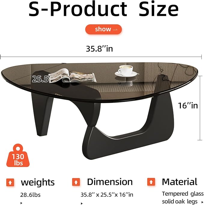 Mid Century Modern Glass Coffee Table - Image 2
