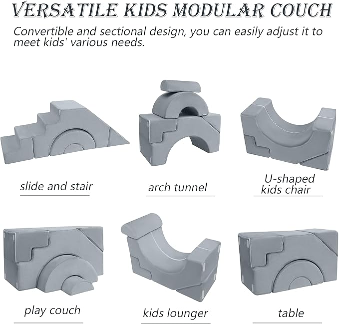 MeMoreCool Foam Climbing Toddler Couch, Modular Kids Sofa - Image 3