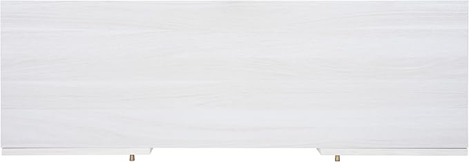 SAFAVIEH Home Collection Ophelia Bleached White/Natural Rattan 2-Door 2-Shelf - Image 4