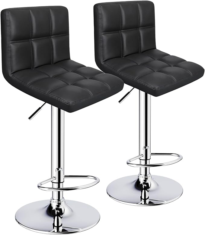 6-Squares Back with Double Needle Adjustable Bar Stools - Image 4