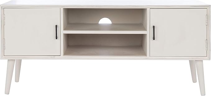 SAFAVIEH Sorrel TV Stand for up to 55" Flatscreen – Distressed White, 2 Doors - Image 4
