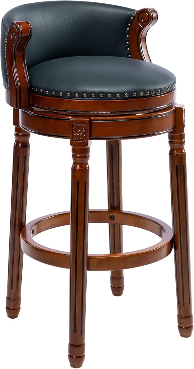 CozyRain Bar Stools Rubber Wood Counter Height Bar Stool Leather Upholstered by CozyRain
