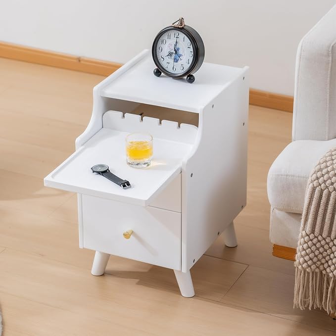 Small Nightstand, Narrow Nightstand, Solid Wood Night Stand, Narrow Side Table - Image 3