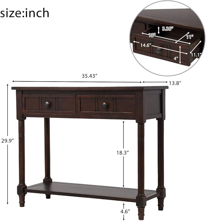 Merax Modern Wood Narrow Console Table - Image 2