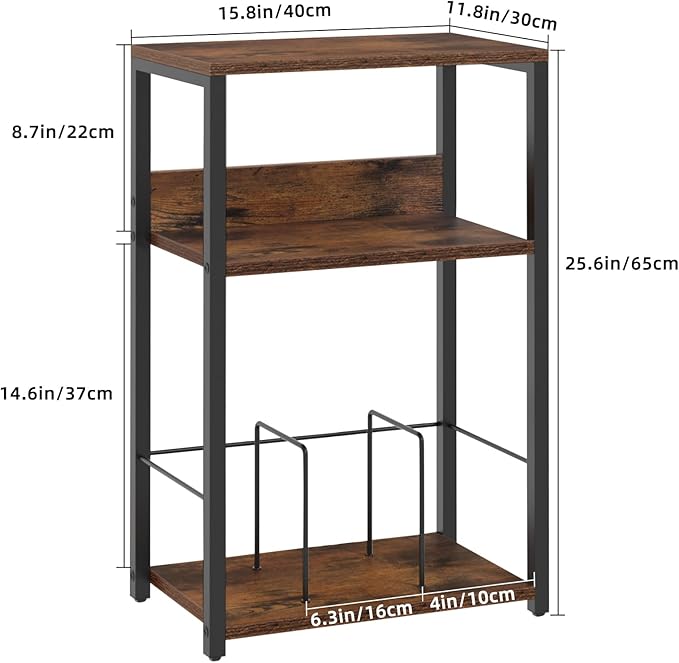 LELELINKY Record Player Stand, 3-Tier End Side Table - Image 3
